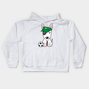 Bull Terrier Playing Soccer Kids Hoodie